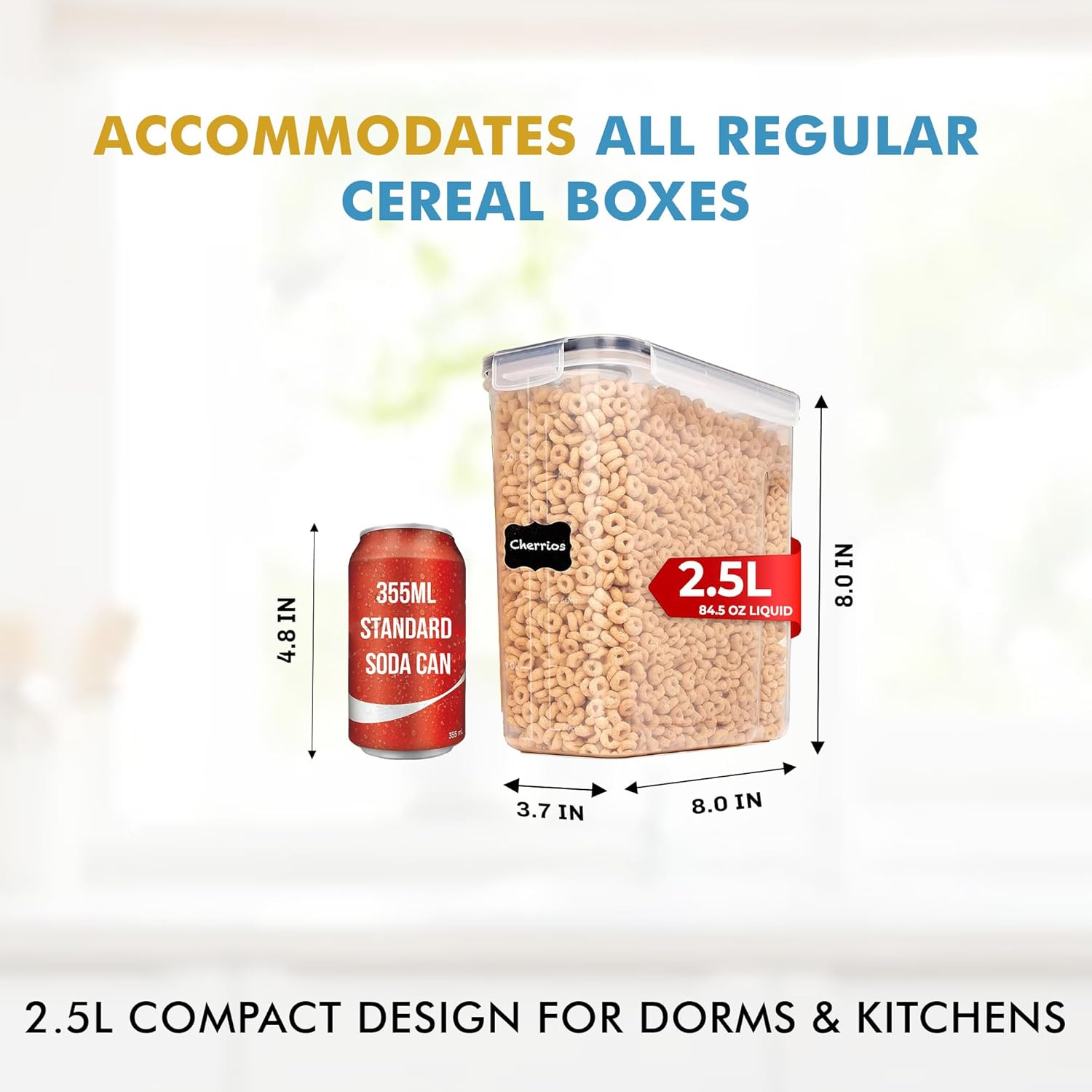 Shazo 2 Pack (2.5L / 84 Oz) Airtight Cereal Containers - Food Storage Containers - Shazo Shop