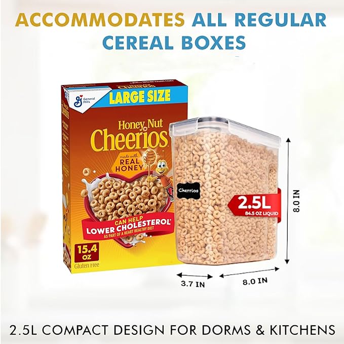 Shazo 2 Pack (2.5L / 84 Oz) Airtight Cereal Containers - Food Storage Containers - Shazo Shop