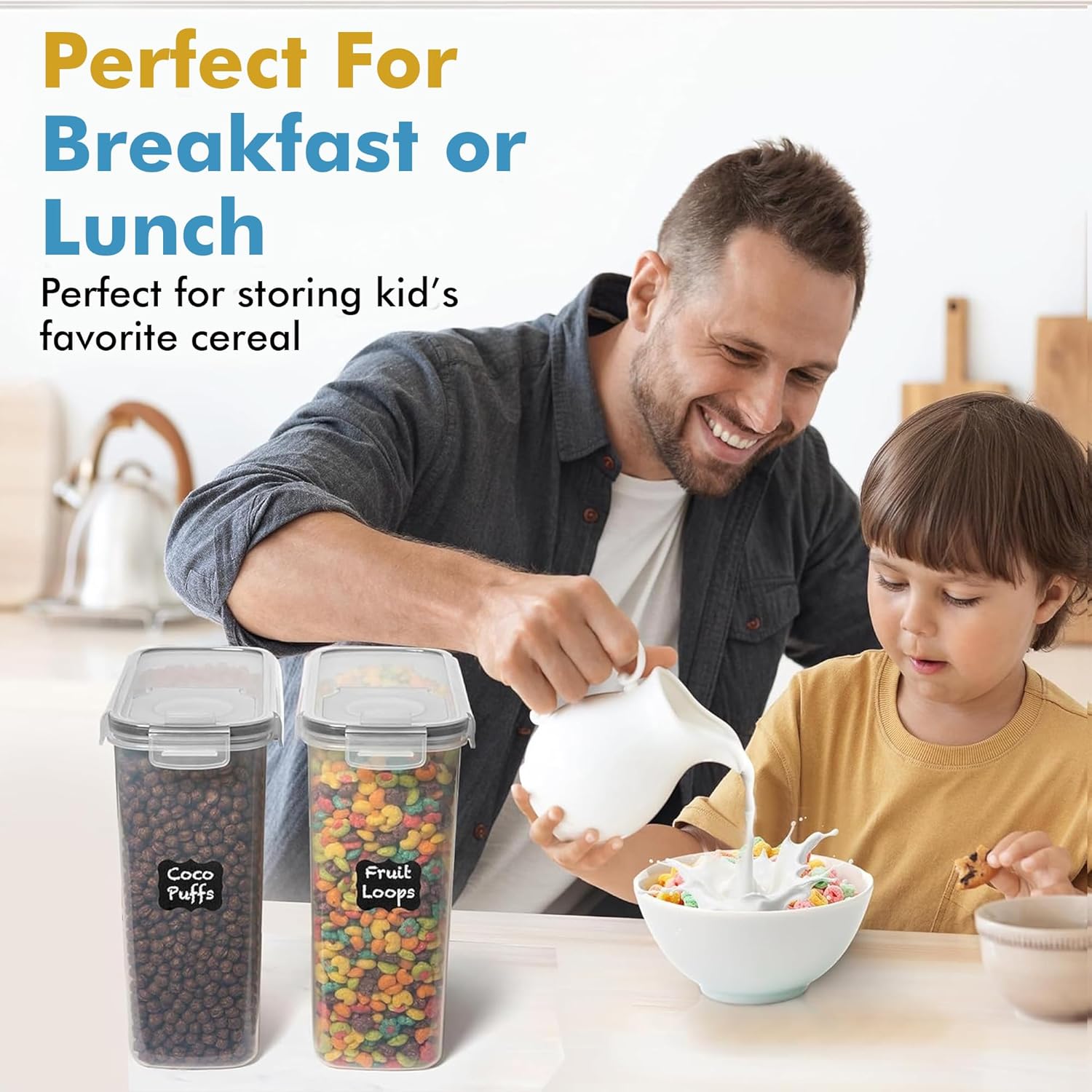 Shazo 2 Pack (2.5L / 84 Oz) Airtight Cereal Containers - Food Storage Containers - Shazo Shop