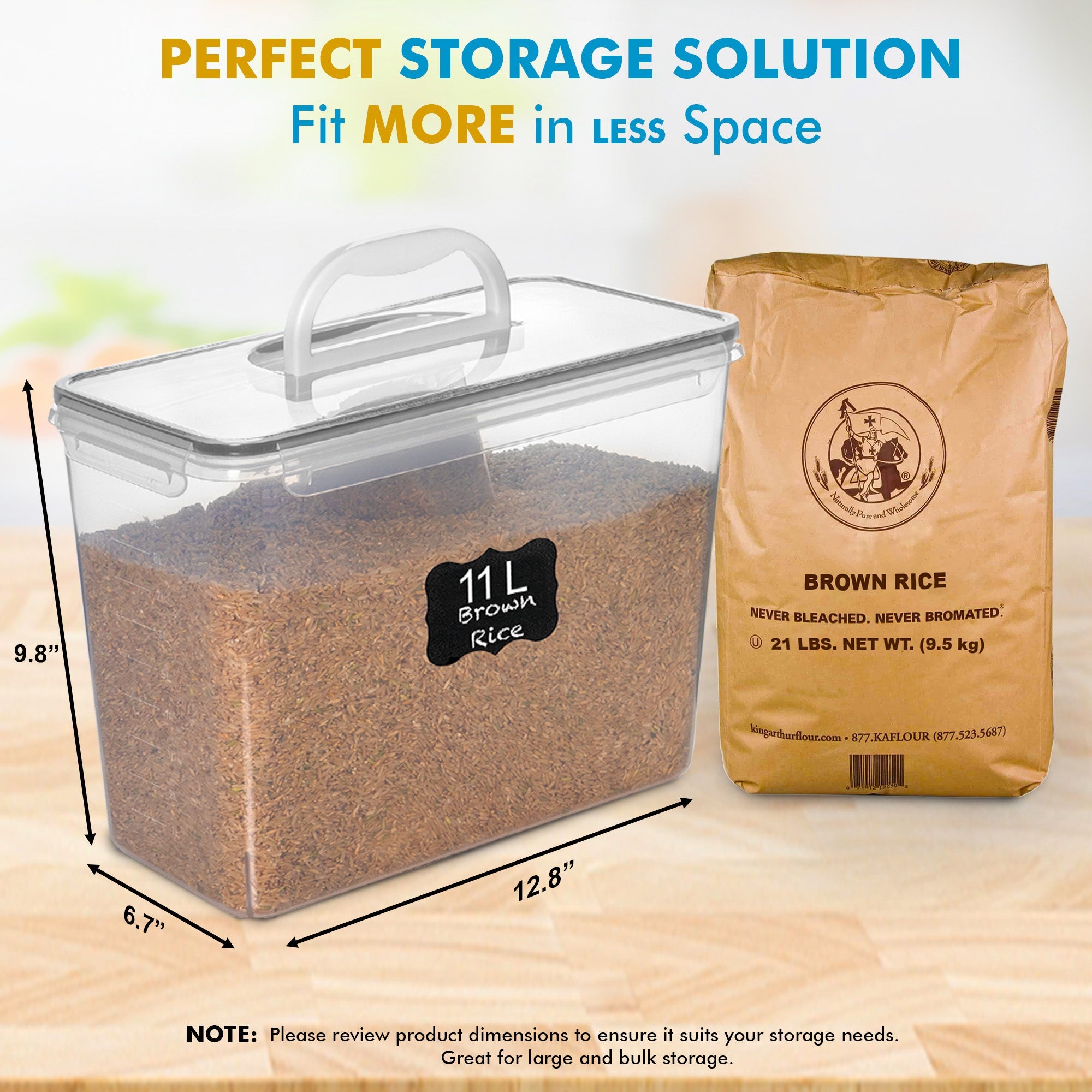 Shazo 2 PC (11L | 372 oz) Flour Sugar Storage Containers with Easy Carry Handle - Food Storage Containers - Shazo Shop