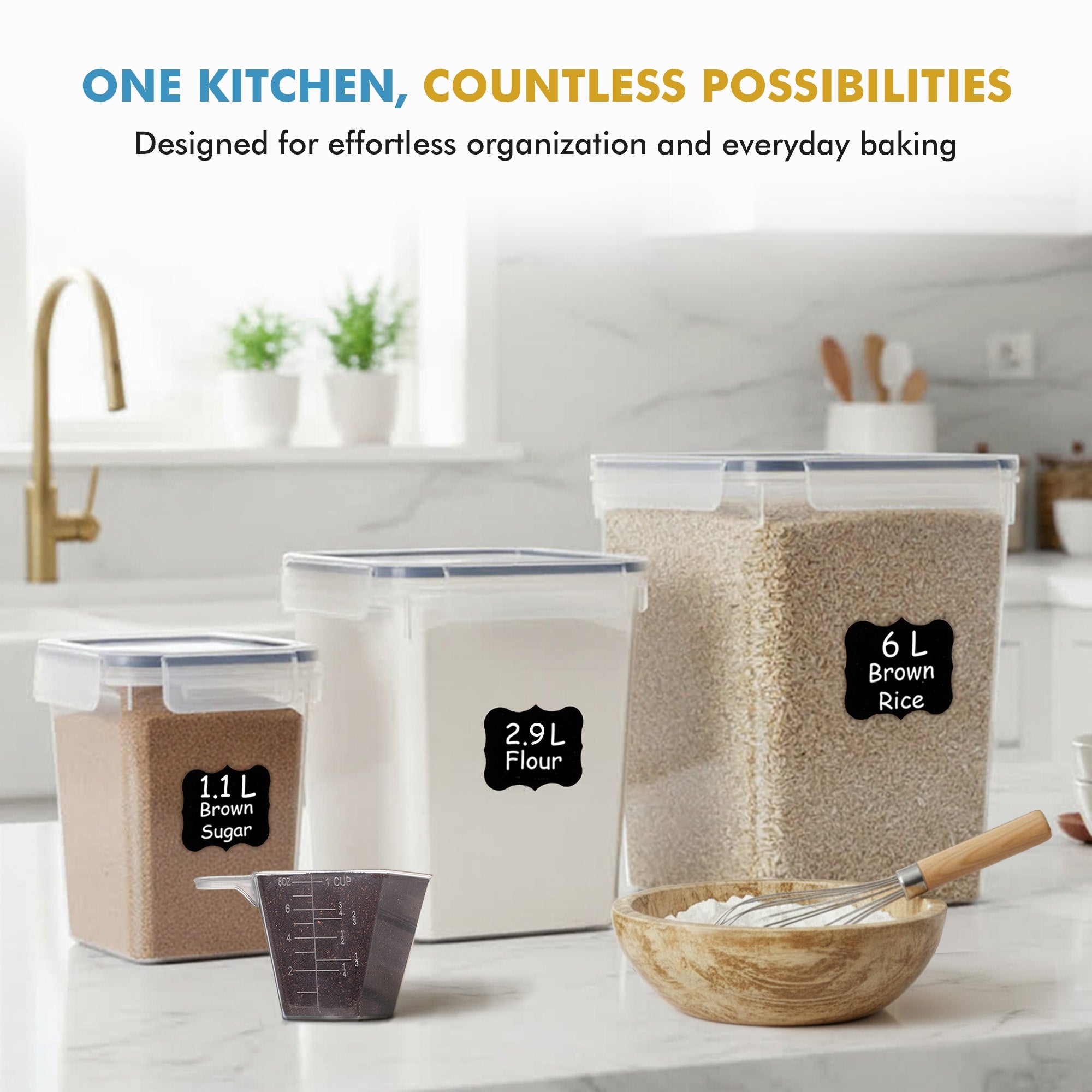 Shazo 3 PC Flour & Sugar Containers Set - Shazo Shop