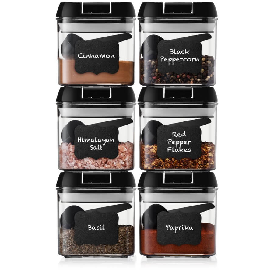 Airtight Food Containers - Set of 6 Black (0.5L) - Shazo Shop