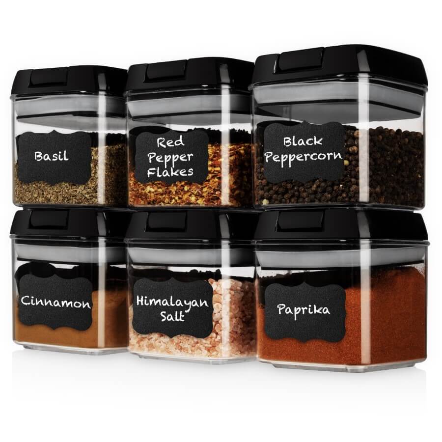 Airtight Food Containers - Set of 6 Black (0.5L) - Shazo Shop