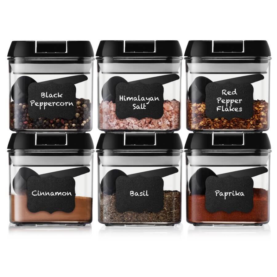 Airtight Food Containers - Set of 6 Black (0.5L) - Shazo Shop