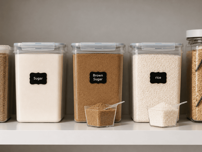 White Pantry Shelves: Best Containers for Flour, Sugar, and Dry Goods