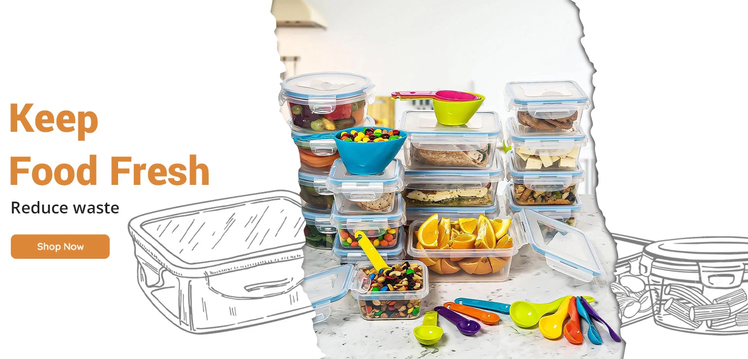Shazo Comprehensive 54 Piece Plastic Meal Prep Containers Set