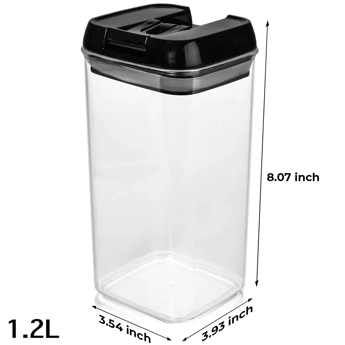 Set of 6 Black (1.2L) - Food Storage Containers - Shazo Shop