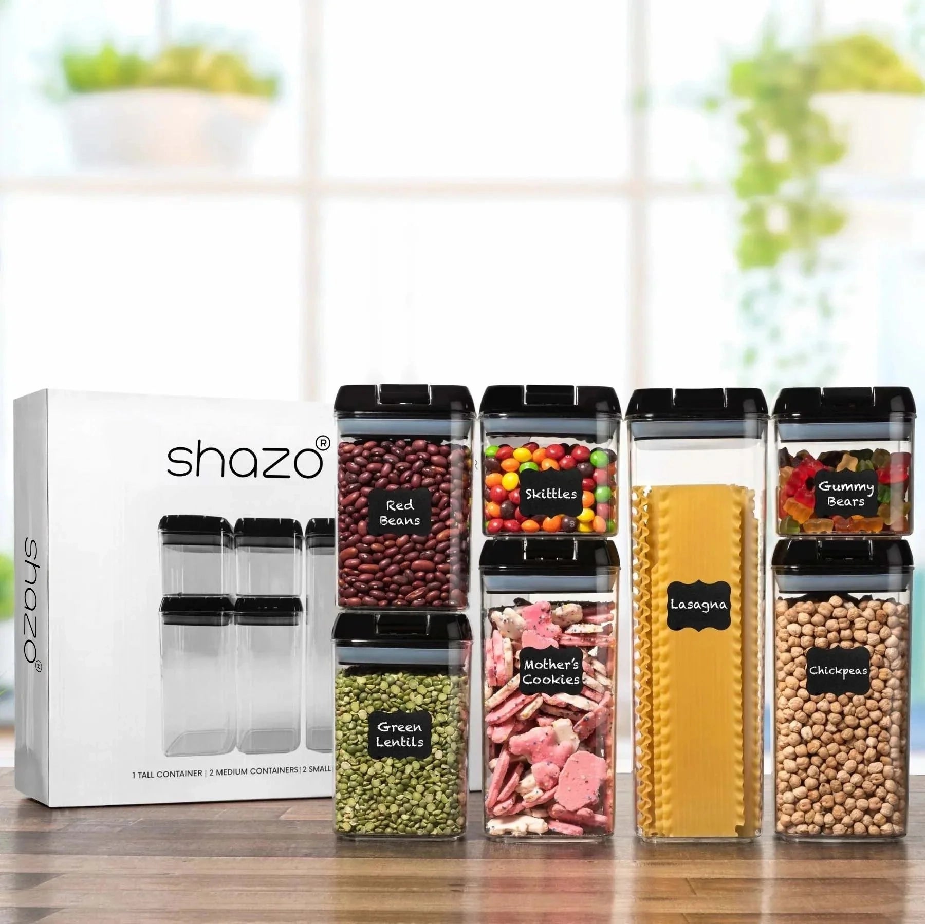 Set of 7 Black - Food Storage Containers - Shazo Shop