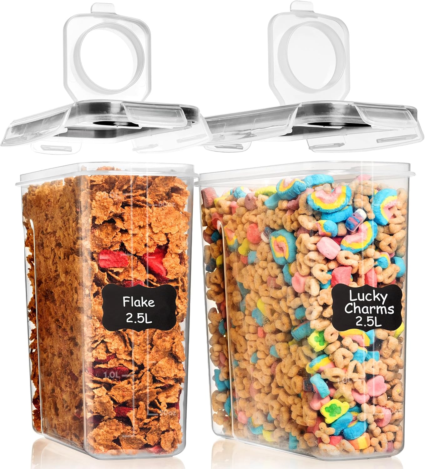 Shazo 2 Pack (2.5L / 84 Oz) Airtight Cereal Containers - Food Storage Containers - Shazo Shop