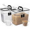 Shazo 2 PC (11L | 372 oz) Flour Sugar Storage Containers with Spout Lid & Easy Carry Handle - BPA Free Extra Large Airtight Food Storage Containers with Lids - Rice Canisters Sets for Kitchen & Pantry