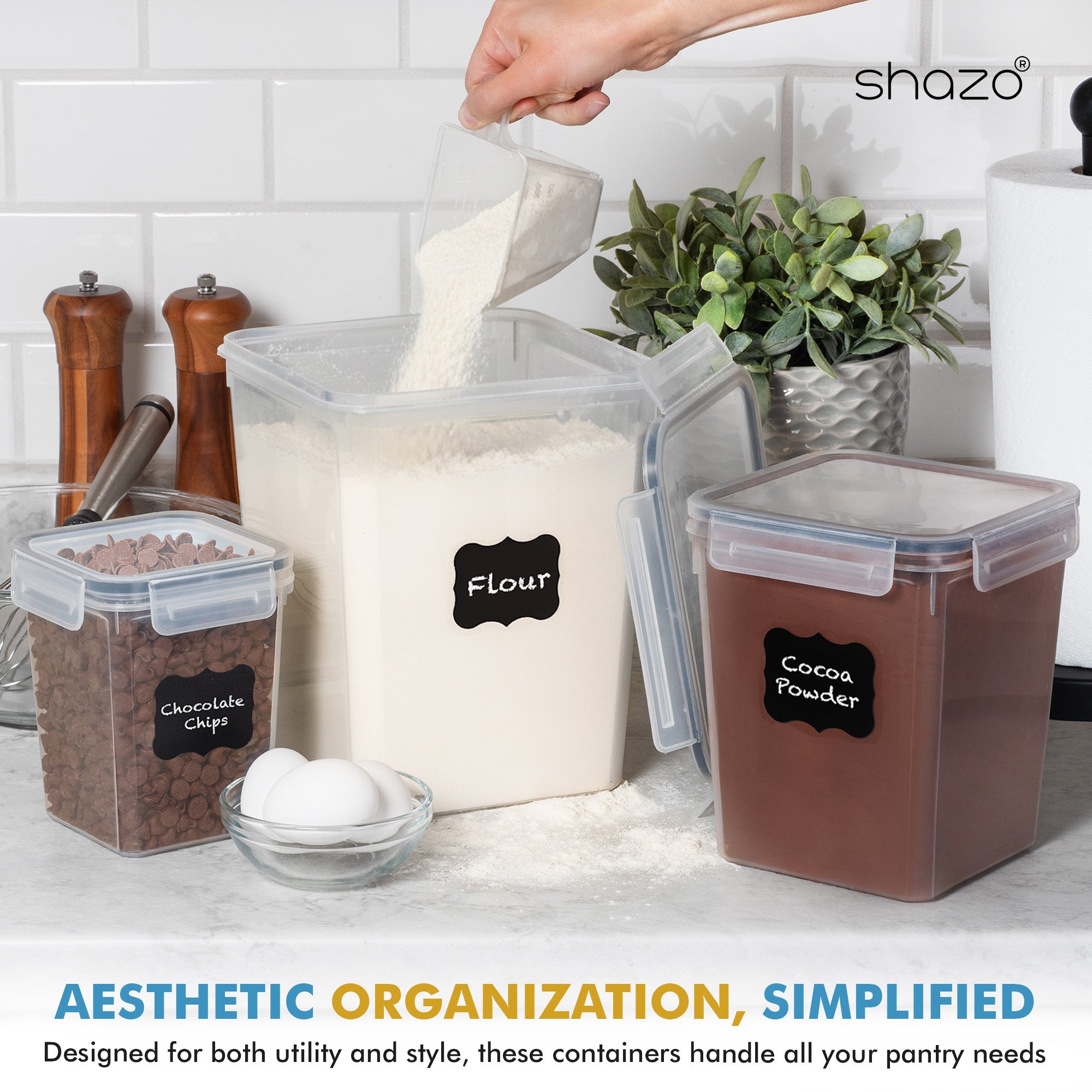 Shazo 3 PC Flour & Sugar Containers Set - Shazo Shop