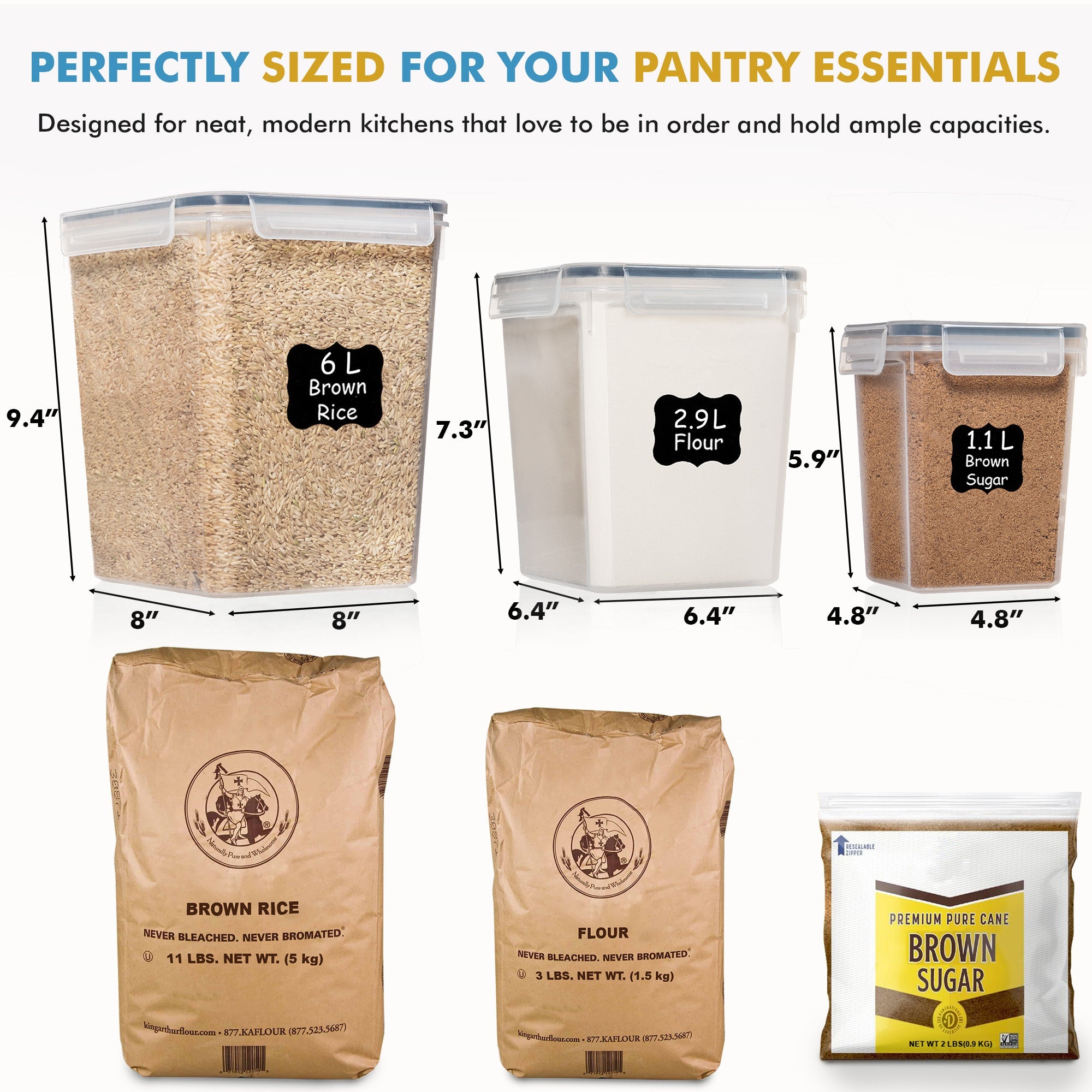 Shazo 3 PC Flour & Sugar Containers Set - Shazo Shop