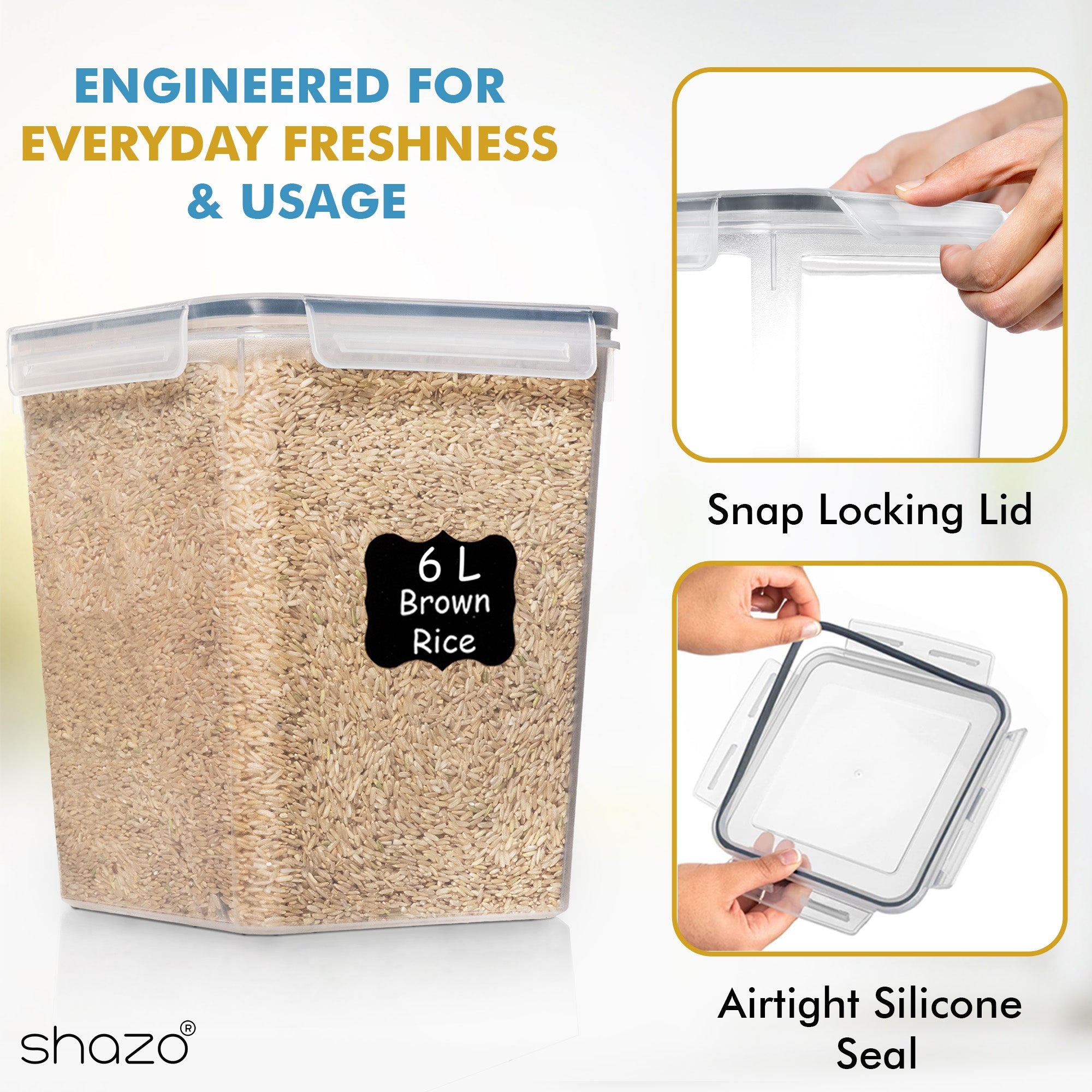 Shazo 3 PC Flour & Sugar Containers Set - Shazo Shop