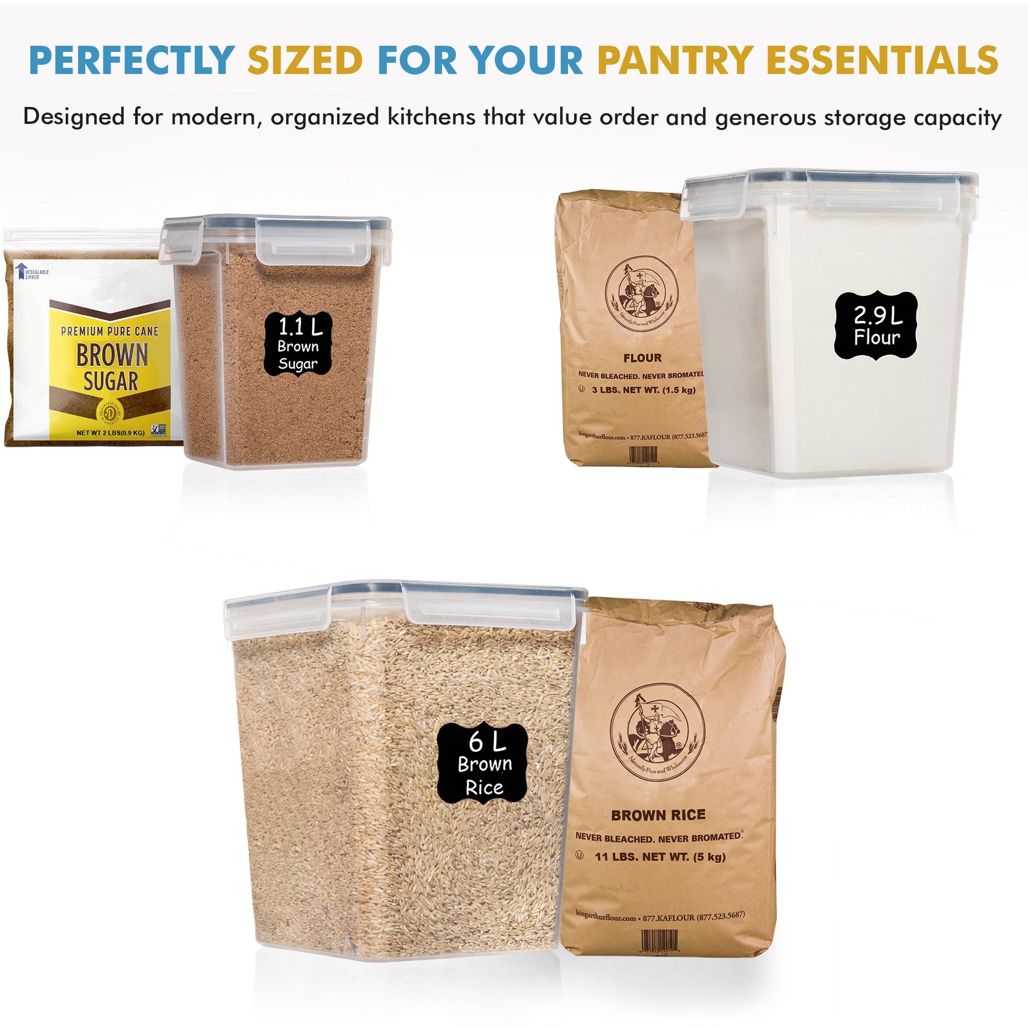 Shazo 3 PC Flour & Sugar Containers Set - Shazo Shop