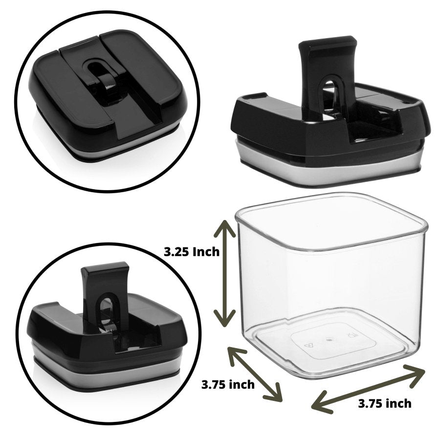 Airtight Food Containers - Set of 6 Black (0.5L) - Shazo Shop