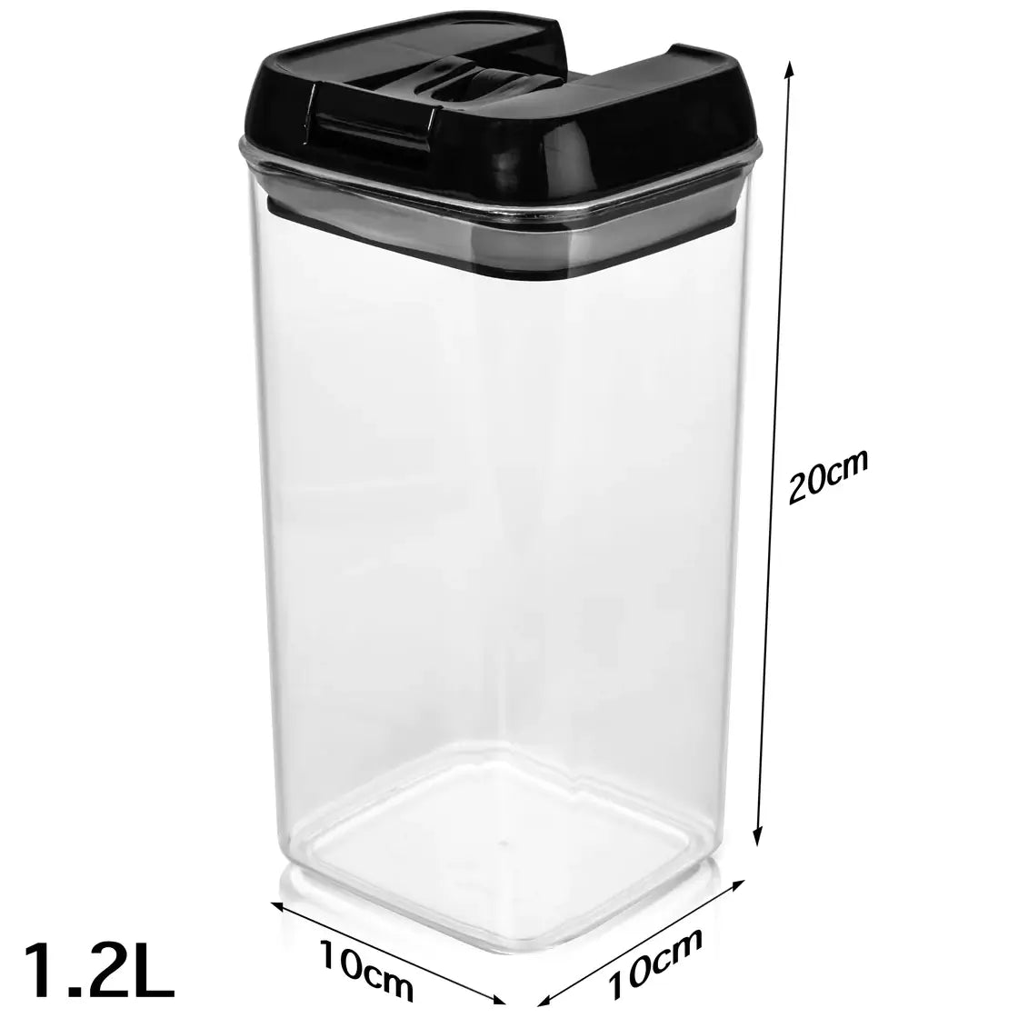 Airtight Food Containers - Set of 6 Black (1.2L) - Shazo Shop