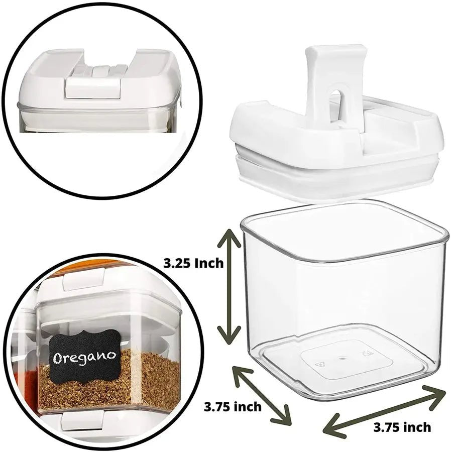 Airtight Food Containers - Set of 6 White (0.5L) - Shazo Shop