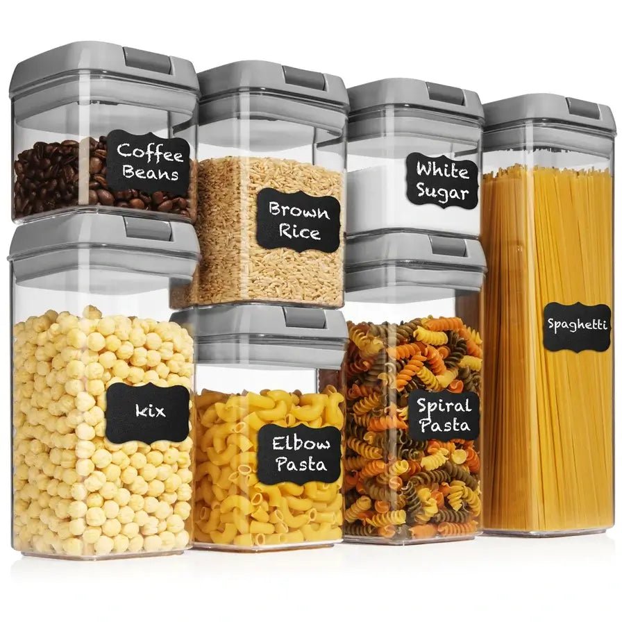 Airtight Food Containers - Set of 7 Gray (4 Sizes) - Shazo Shop