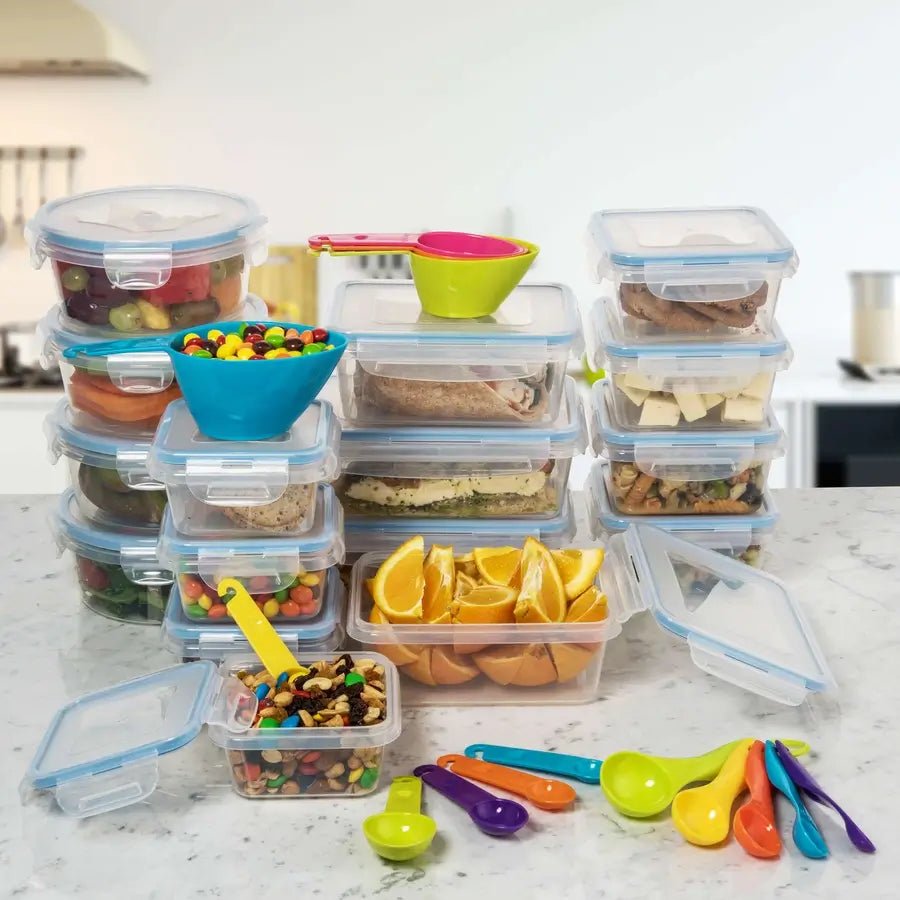 Set of 44 Piece Plastic Meal Prep Containers Easy Meal Prep