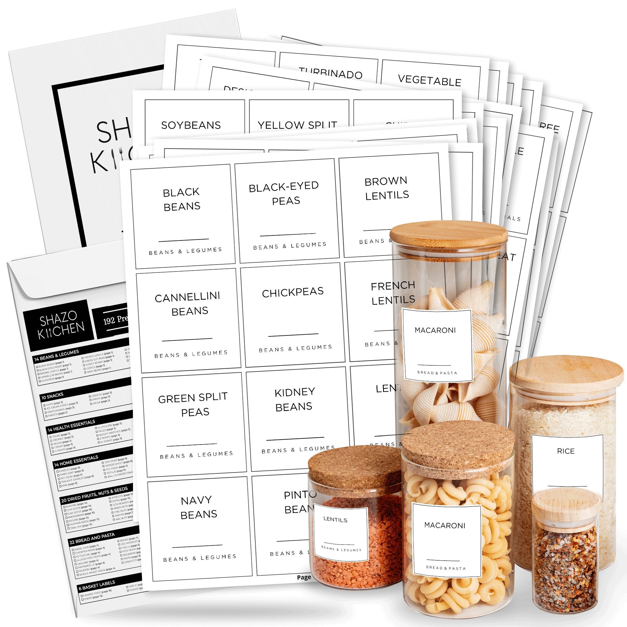 Pantry Food Storage - Minimalist Labels (192 labels) - Shazo Shop