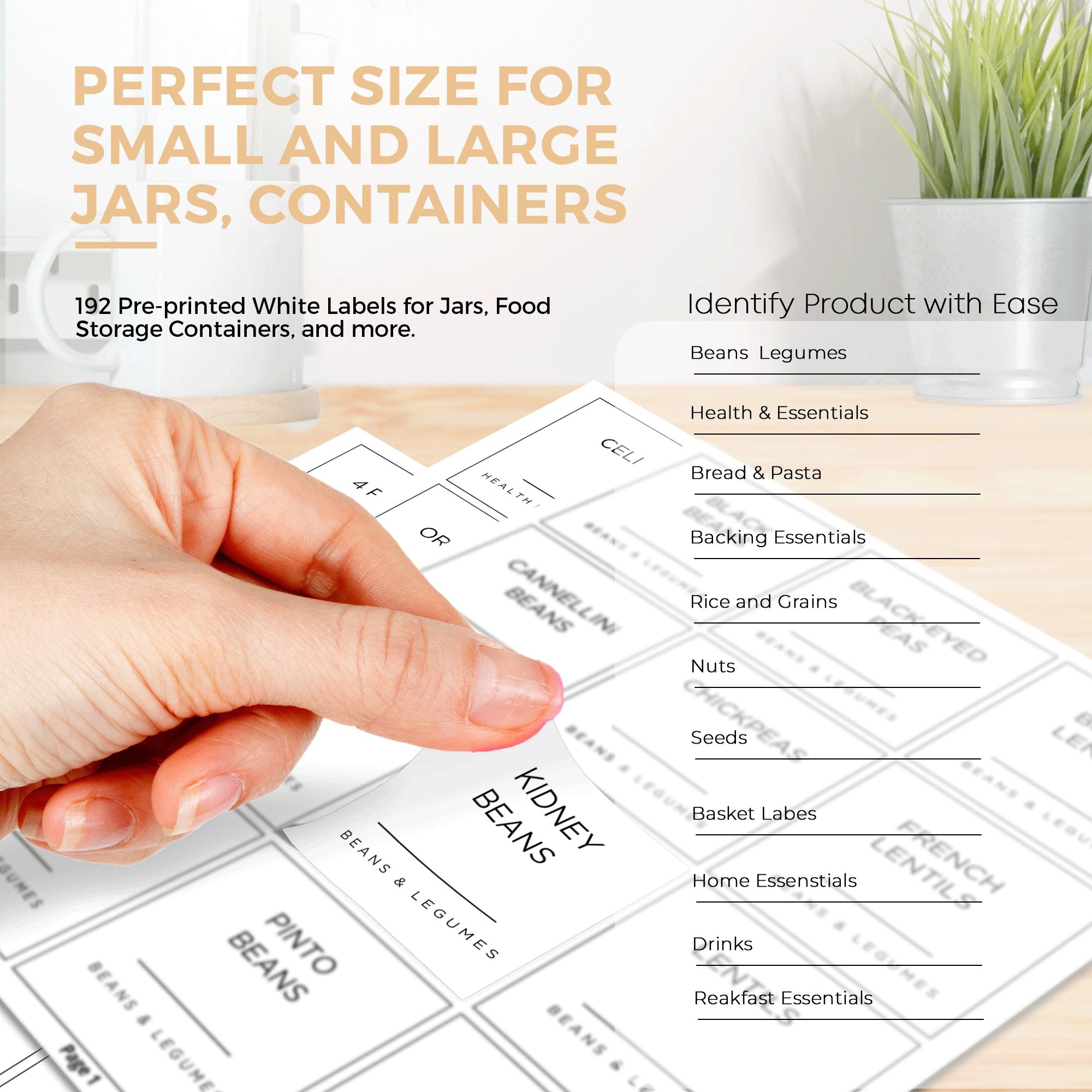 Pantry Food Storage - Minimalist Labels (192 labels) - Shazo Shop