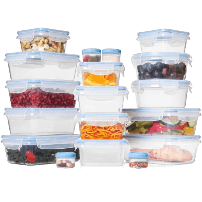glass meal prep containers with transparent