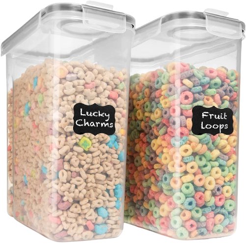 Set of 2 Cereal Containers - Black - Shazo Shop
